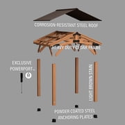 Backyard Discovery Norwood 10' x 10' Cedar Wood Gazebo, Galvanized Steel Roof, PowerPort