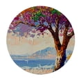 thumbnail image 4 of HAOXIT Fitted Round Tablecloth Watercolor Trees,Fall Autumn Art Tree Painting Multicolored Table Cover,Elastic Edged Table Cloth Fits Round Tables 38-42, 4 of 8