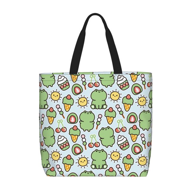 Easygdp Frog With Sweet Bolsa Tote para Mujer, Bolso de Hombro para Trabajo, Playa, Viajes, Compras y Supermercado