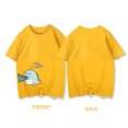 thumbnail image 3 of Camiseta gráfica de verano para hombre y mujer, con estampado de dinosaurio y monstruo de dibujos animados, 240 g, algodón, amarillo, rojo, blanco y negro, 3 of 5