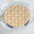 thumbnail image 3 of Ambesonne Yellow and Brown Fitted Round Tablecloth, Geometric Stars, 45"- 56" Diameter, Orange Champagne, 3 of 5