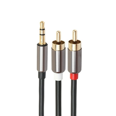 20' Analog Audio - 3.5mm Jack Male (TRS 1/8 inch) to 2 Male RCA Stereo Analog Cable Audio Adapter Color:Black