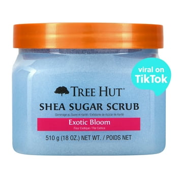 Tree Hut Exotic Bloom Shea Sugar Exfoliating and Hydrating Body Scrub, 18 oz.