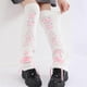 thumbnail image 4 of Punk Grunge Women Knitted Leg Covers with Star Pattern Japanese Sweet Ribbon Bows Leg Warmers Flared Knee Length Socks, 4 of 4