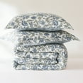 thumbnail image 4 of Lush Decor Lillian Block Print Reversible Comforter 3 Piece Set Full/ Queen Blue & Sage - Floral Bedding Set - Blue Comforter - Vintage Cottage Decor, 4 of 10