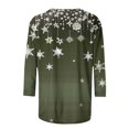 thumbnail image 5 of GA WEIHUA Clearance,Women's Casual 3/4 Sleeve T-Shirts Round Neck Cute Tunic Tops Graphic Basic Tees Blouses Loose Fit Pullover(Army Green,3X-Large), 5 of 5