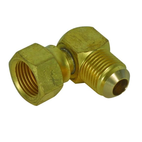 Camco 57633 3/8" Female to 3/8" Male 90-Degree Elbow Connector, Brass