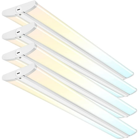 

4FT Ultra Slim LED Wraparound Light with 3 Wattages/3 Lumens/3 CCT Selectable 55W/65W/75W 5500lm/6500lm/7500lm 3000K/4000K/5000K 4 Foot Flush Mount Ceiling Light for Office Kitchen ET