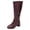 C Wine, variant on Wovix Women's Mid-Calf Boots Knee High Boots Women Low Heel Pointed Toe Elastic Boots Side Zipper Leather Spring Fall Long Tall Boot Black 36
