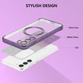thumbnail image 3 of Clear Magnetic Case for Samsung Galaxy S23 5G with Gradient Glitter Peice(2 in 1), Luxury Plating Cute Transparent Bling Sparke Case for Women Girls,Shockproof TPU Protector Cover-Purple, 3 of 17