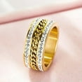 thumbnail image 6 of 10mm Gold Rose Gold Black Chian Spinner Band Mens Stainless Steel Ring Size 6-12, 6 of 9