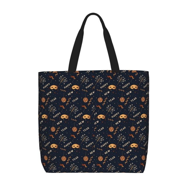 Fotbe New Year Bolsa Tote con Estampado para Mujer, Bolsos con Cremallera, Bolsa de Hombro Casual de Gran Capacidad con Bolsillos Internos
