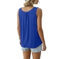 thumbnail image 5 of Asxite Tank Tops for Women Plus Size Sleeveless Solid Color Round Neck Pleated Wide Strap Casual Blouse, 5 of 7