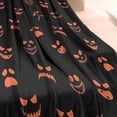 thumbnail image 3 of Halloween Orange Spooky Faces Blanket,Comfortable Soft Lamb Wool Throw Blanket,All Season,Warm Lightweight Blankets for Sofa Bed Couch Living Room Chair,60"x80", 3 of 4