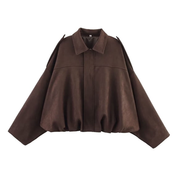 Women's Denim Jacket Spring Lapel Coat Casual Oversized Long Sleeve Streetwear Outerwear