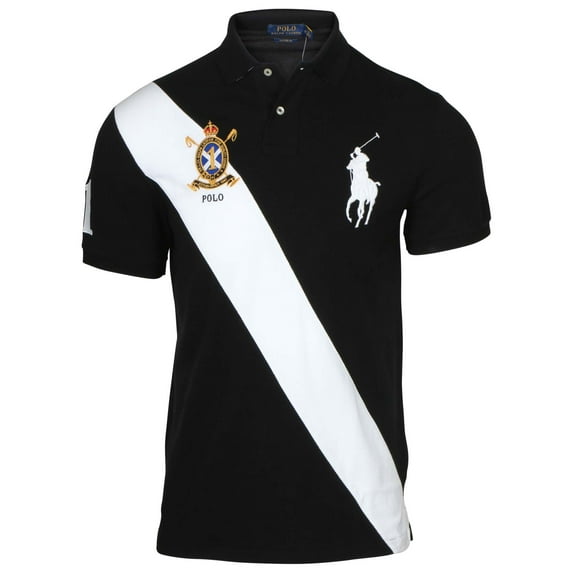 Polo Ralph Lauren Men's Custom Fit Big Pony Banner Shirt-Black Multi