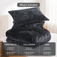 thumbnail image 5 of Regency Heights Full/Queen Cozy Velvet Comforter Sets, Luxury 3-Piece All-Season Bedding, Bed Set with Shams，Black, 5 of 9