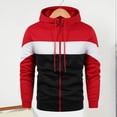thumbnail image 4 of BAETEUY Men Hoodie Drawstring Colorblock Zipper Closure Elastic Cuff Hooded Loose Cardigan Long Sleeves Sport Daily Wear Jacket, 4 of 8