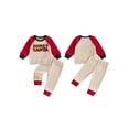 thumbnail image 2 of RUINIXCW Toddler Baby Christmas Outfit Waffle Long Sleeve Sweatshirt and Pants 2Pcs, 2 of 6