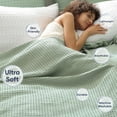 thumbnail image 7 of PHF Ultra Soft Waffle Weave Blanket King Size, Washed Lightweight Summer Breathable Blankets for Hot Sleeper, Sage Green, 104x90 inches, 7 of 7