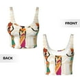 thumbnail image 5 of Haiem Black African Woman Pattern Womens Sports Bra - U Neck Padded Low Impact Yoga Bra Workout Crop Top Gym Moisture-Wicking Workout Vest -Small, 5 of 9