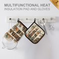 thumbnail image 4 of Yayeee Oven Mitts and Pot Holder Set of 4 Heat Resistant Kitchen Gloves Baking Hot Pad, Shelf Plants, 4 of 5