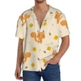 thumbnail image 3 of Wukai Squirrel And Leaves Men's Casual Short-Sleeve Button Down Shirt - Lightweight Summer Dress Shirt for Daily Wear-XX-Large, 3 of 7