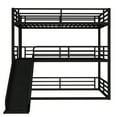 thumbnail image 5 of QZYeYun Triple Bunk Bed with Slide, Heavy Duty Queen Over Queen Over Queen Metal Three Bunk Bed with Ladder and Guardrail, No Box Spring Needed, Easy Assembly, 5 of 9