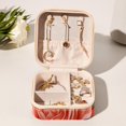 thumbnail image 6 of Rose Travel Portable Earring Organizer Decorative Box Necklace Holder: Square Jewelry Storage for Rings, Earrings, Necklaces, Bracelets, and More - Suitable for Girls and Women, 6 of 6