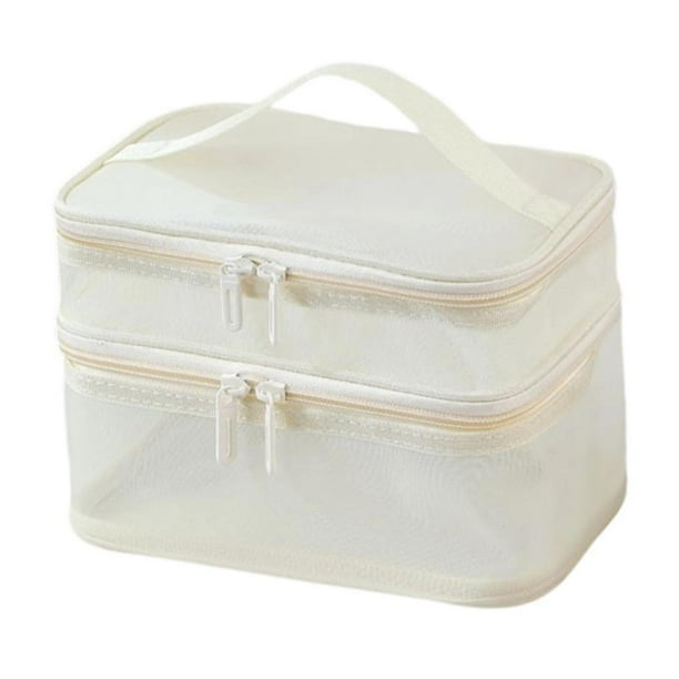 Neceser de viaje portátil para mujer, neceser de maquillaje, bolso de mano, set de manicura para cosméticos Oro