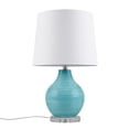 thumbnail image 3 of Hampton Hill Maelle Coastal Glass Swirl Blown Table Lamp in Aqua/Clear, 3 of 9