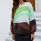 thumbnail image 4 of Moda mujer Color sólido manga larga Pullove cuello en V camisa suéter Tops Fridja  ghj987+5502, 4 of 9