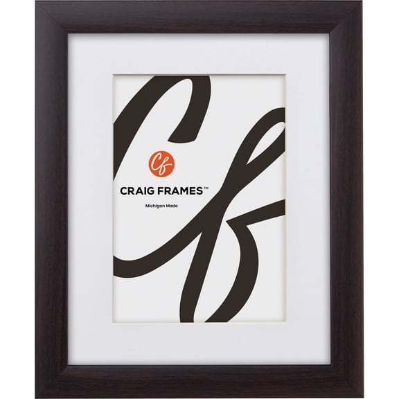 Craig Frames 10x12 inch Brazilian Walnut Brown Picture Frame Matted for an 8x10 Photo