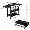 thumbnail image 4 of 3-Burner Gas Griddle Flat Top Grill, 23.2'' Outdoor Propane Griddle, 30,000 BTU, Flat Grills Outdoor Cooking with Side Shelves & Spice Rack for Outdoor Barbecue Backyard Camping, 4 of 9