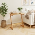 thumbnail image 2 of Costway Bamboo Sofa Side Table Z-Shaped Spacious Tabletop Space-Saving TV Snack Tray Natural, 2 of 10