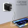 thumbnail image 4 of USB Charger under $5! Bzdzmqm 5V2.4A Power Adapter With 3 TYPE-C And 2 USB, 12W Multi Port Charging Station, US Standard Phone Charger Plug, Suitable For Mobile Devices, Fast Charging Power, 4 of 9