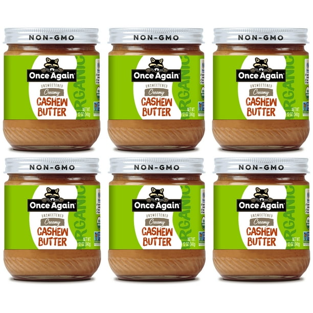 Once Again Organic, Creamy Cashew Butter Unsweetened 12 oz Jar