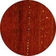 thumbnail image 1 of Ahgly Company Indoor Round Abstract Yellow Contemporary Area Rugs, 4' Round, 1 of 4