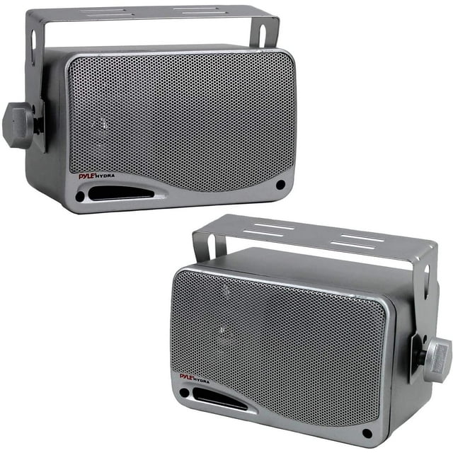 Système de Haut-Parleurs Mini Boîte 3.5 Pouces 200W 3 Voies Résistant aux Intempéries PLMR24S (Couleur Argentée)