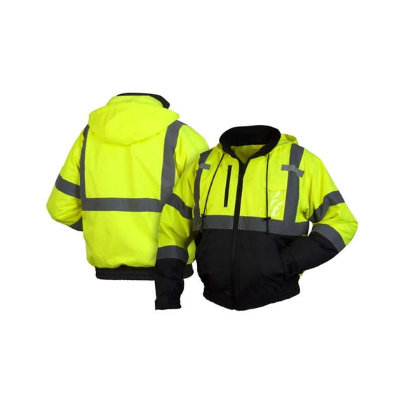 RJ3110L LUMEN-X Hi-Vis Lime Bomber Jacket - Size Large