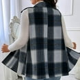 thumbnail image 6 of Plaid Vest for Women Flannel Sleeveless Lapel Button Down Casual Shirt Cardigan Jackets Navy 2XL, 6 of 6