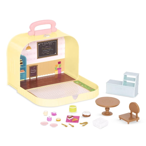 Pastelería Playset Li'l Woodzeez con maleta de viaje para más de 3 años