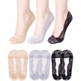 thumbnail image 1 of Tres pares de calcetines invisibles de corte bajo para mujer, color negro y gris, cordones elásticos, algodón, antideslizantes, silicona, para protección de los pies Sailing Electrónica, 1 of 5