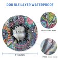thumbnail image 3 of Shower Caps,Blue Pioneer Flower and Paisley Pattern Waterproof Shower Cap for Women 4 Pieces,Double Reusable Hair Cover for Shower PEVA Elastic Stretch Hem, 3 of 7