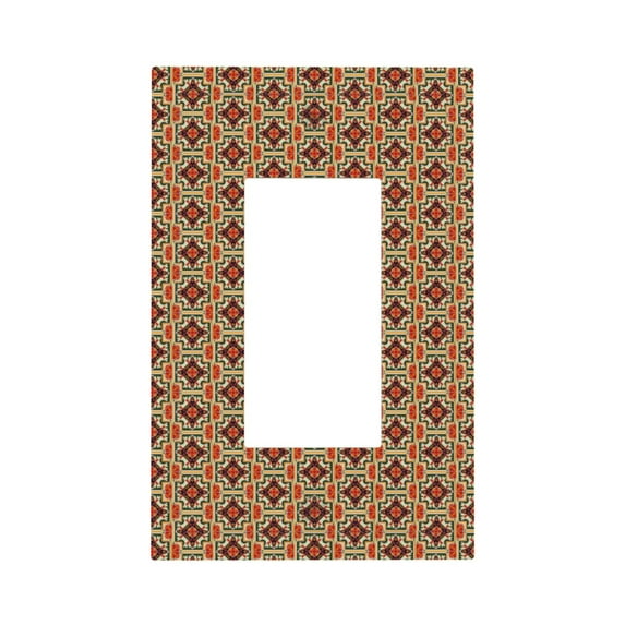 DouZhe 1-Gang Decorator/Rocker Wallplate, Abstract Retro Ethnic Style Decorative Wall Plates