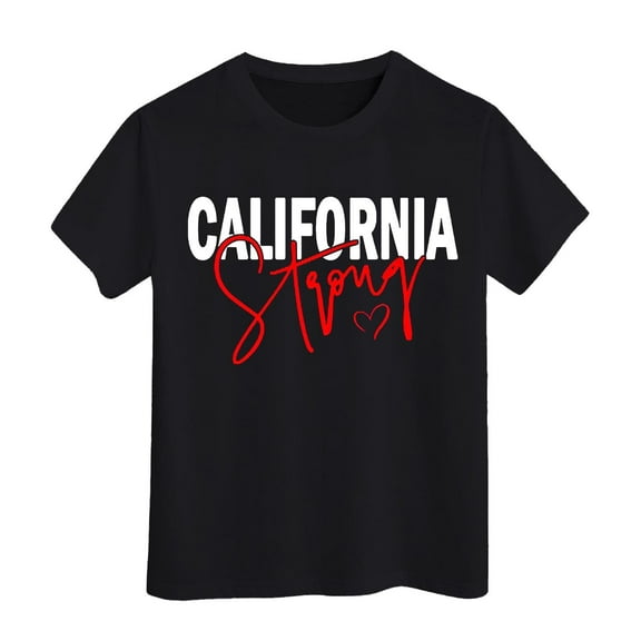 WOYY Toddler Girls T Shirt California Print Short Sleeved T-Shirt Casual Summer Graphic Tshirt