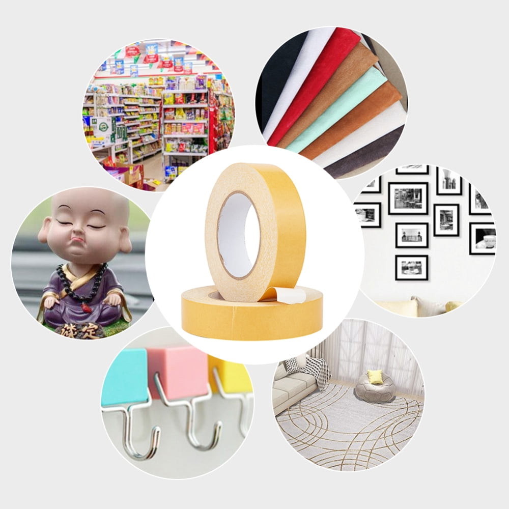 DIY Kit with Double-sided Non-slip Adhesive Tape and Stainless Steel U Shaped Mixed Color Tape: 30mm 25m/roll 2rolls/set