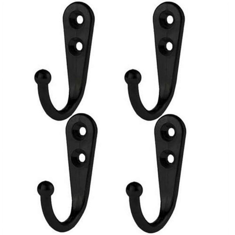 Ruibeauty 10Pcs Black Small Coat Hooks with 20 Screws for Hanging
