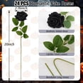 thumbnail image 2 of Roses Artificial Flowers, Black Flowers with Stem Valentine Anniversary Sympathy Memorial Gift, Fake Silk Roses Indoor Outdoor Decor for Funeral Wedding Birthday Party Christmas Halloween(24, Black), 2 of 9