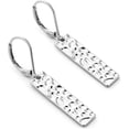 thumbnail image 4 of SUETOR Hammered Square Bar Long Drop Dangle Earrings for Women, Silver Plated with 14K Gold Finish and French Leverback Closure, Trendy Jewelry Gift for Her, 4 of 6